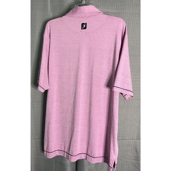 FootJoy Golf Polo Shirt Mens Large Pink Microstripe Legend - Picture 3 of 6